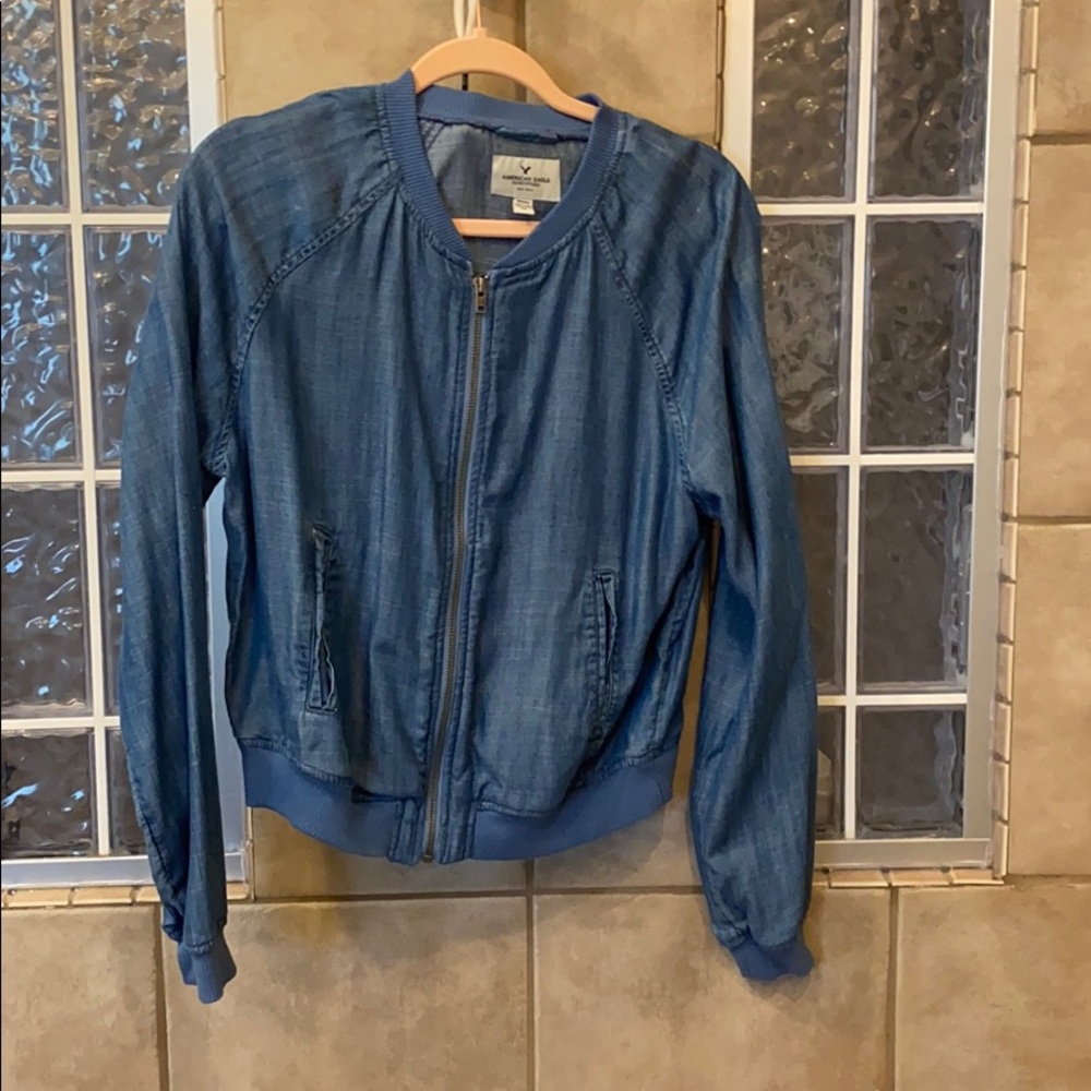 AE denim zip up jacket